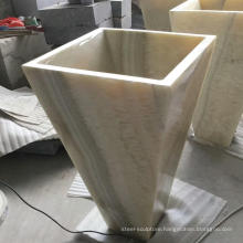 Freestanding New Design Pedestal Marble Washing Basin Onyx Sink